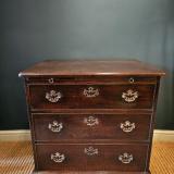 Antique Small George III Mahogany Chest with Brushing Slide