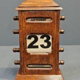 Antique Edwardian Oak Perpetual Desk Calendar