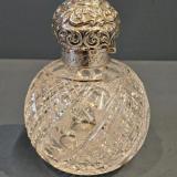 Antique Large Edwardian Silver and Crystal Scent Bottle by John Grinsell and Son's of Birmingham