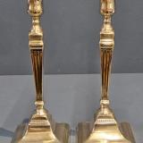 Antique Pair of George III Brass Candlesticks