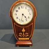 Antique Edwardian Keyhole Design Inlaid Mantel Clock