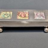 Antique Silver Triple Stamp Box by Levi & Salaman of Birmingham