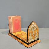 Antique Victorian Brass Trimmed Walnut Book Slide