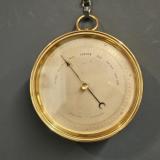 Antique Victorian Marine Barometer with Silvered Dial