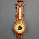 Antique Small Victorian Oak Banjo Barometer at Sturmans Antiques barometer for sale