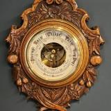 Antique Victorian Carved Oak Barometer by Gregory & Co of London