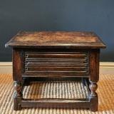 Antique Early Oak Box Stool