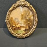 Antique Victorian Oil on Board Framed Miniature by Bellis