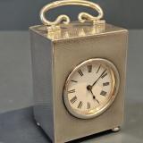 Antique Engine Turned Silver Carriage Clock by George Neal of London