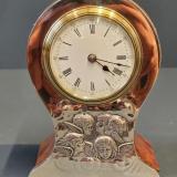 Antique Silver and Burr Yew Mantel Clock