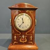 Antique Edwardian Art Nouveau Inlaid Mantel Clock French Movement