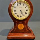 Antique Edwardian Sunflower Inlay Balloon Clock