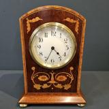 Antique Edwardian Mantel Clock Inlaid With Poppies 