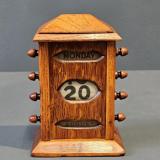 Antique Small Late Victorian Oak Perpetual Desk Calendar