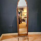 Antique Edwardian Walnut Cheval Mirror