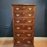 Antique Victorian Burr Walnut Tallboy Chest