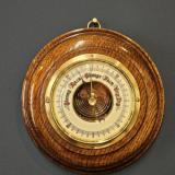 Antique Victorian Turned Oak Barometer at Sturmans Antiques Barometers for sale