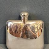 Antique Edwardian Curved Silver Hip Flask at Sturmans Antiques silver for sale 