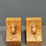 Pair of Thompson of Kilburn Mouseman Book Ends at Sturmans Antiques mouseman for sale