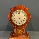 Antique Edwardian Inlaid Mahogany Mantel Clock at Sturmans Antiques clock for sale