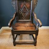 Antique Charles II Oak Wainscot Chair at Sturmans Antiques Furniture for sale