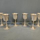 Antique Set of Six Cast Silver Goblets at Sturmans Antiques silver for sale