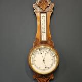 Antique Victorian Oak Banjo Barometer at Sturmans Antiques barometers for sale 