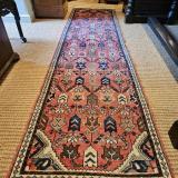 Antique 9' Persian Wool Runner at Sturmans Antiques rugs for sale