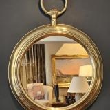 Antique Victorian Brass Pocket Watch Mirror at Sturmans Antiques Mirror for sale