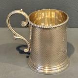 Antique Victorian Engine Turned Silver Mug at Sturmans Antiques silver for sale