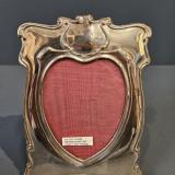 Antique Art Nouveau Heart Shaped Silver Photo Frame Henry Matthews of Brimingham at Sturmans Antiqeus Frames for Sale