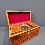 Antique Georgian Burr Yew Tea Caddy at Sturmans Antiques box for sale