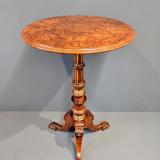 Antique Victorian Burr Walnut Tripod Table at Sturmans Antiques furniture for sale