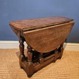 Antique Period Oak Style Drop Leaf Occasional Table at Sturmans Antiques furniture for sale