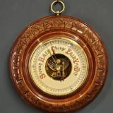 Antique Victorian Turned and Carved Mahogany Case Aneroid Barometer at Sturmans Antiques barometer for sale