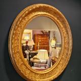Antique Victorian Timber Gilt Oval Mirror at Sturmans Antiques mirror for sale