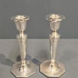 Antique Pair of Silver Candlesticks by Walker & Hall of Sheffield at Sturmans Antiques candlesticks for sale