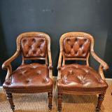 Antique Pair of Quality Early Victorian Library Chairs at Sturmans Antiques furniture for sale