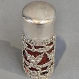Antique Victorian Silver and Cranberry Scent Bottle at Sturmans Antiques silver for sale
