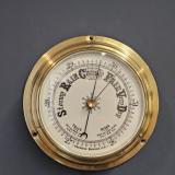 Antique Victorian Polished Brass Bulkhead Marine Barometer at Sturmans Antiques barometer for sale