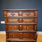 Antique Small William and Mary Period Oak Chest at Sturmans Antiques furniture for sale