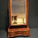 Antique Serpentine Front Walnut Toilet Mirror at Sturmans Antiques Mirror for sale