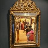 Antique Victorian Brass Mounted Cushion Frame Mirror at Sturmans Antiques Mirror for sale