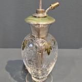 Antique Silver and Laurel Green Engine Turned Enamel Scent Atomiser by C.S Green & Co at Sturmans Antiques silver for sale