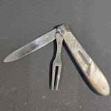Antique Silver Pen Knife and Fork by Villiers & Jackson of Sheffield at Sturmans Antiques silver for sale