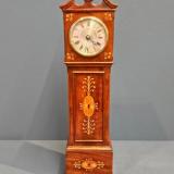 Antique Victorian Inlaid Mahogany Miniature Longcase Clock at Sturmans Antiques clocks for sale