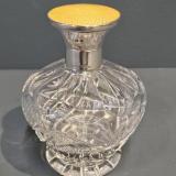 Antique Silver and Yellow Engine Turned Enamel Topped Scent Bottle by W I Broadway & Co of Birmingham at Sturmans Antiques silver for sale