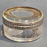 Antique Victorian Silver and Crystal Magnifying Ring Box at Sturmans Antiques silver for sale