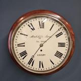 Antique Victorian Mahogany Single Fusee Wall Clock with Hour Strike by Radcliffe Bros, Leeds  at Sturmans Antiques clock for sale