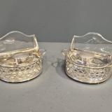 Antique Matching Pair of Silver and Crystal Ink Wells by John Grinsell & Sons of Birmingham at Sturmans Antiques silver for sale